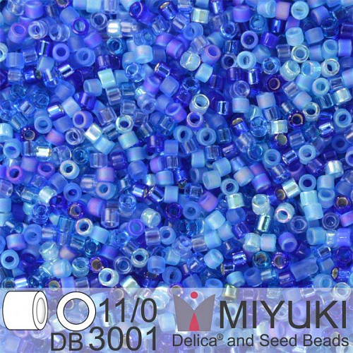 Korálky Miyuki Delica 11/0. Barva Blueberry Pie Mix DB3001. Balení 5g.