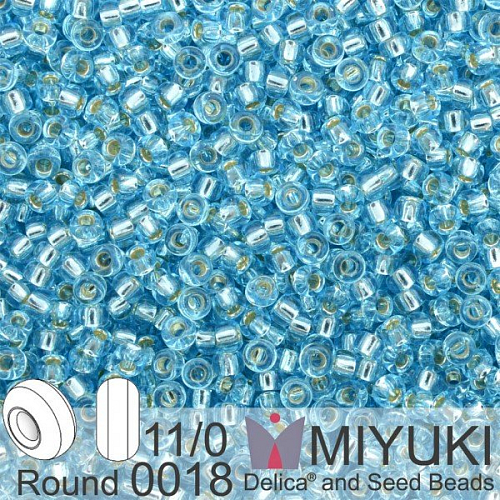 Korálky Miyuki Round 11/0. Barva 0018 S/L Aqua . Balení 5g. 