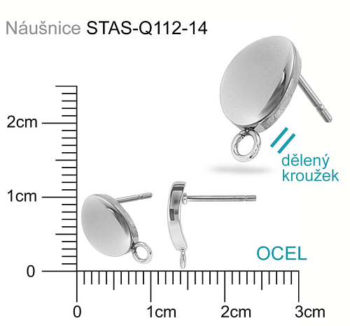 PUZETA s  prohnutým oválem a očkem CHIRURGICKÁ OCEL ozn.-STAS-Q112-14
