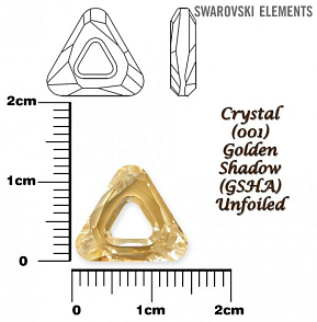 SWAROVSKI ELEMENTS Cosmic Triangle 4737 barva CRYSTAL (001) GOLDEN SHADOW (GSHA)  velikost 14mm.