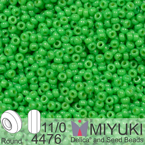 Korálky Miyuki Round 11/0. Barva 4476 Duracoat Dyed Opaque Fiji Green. Balení 5g. 