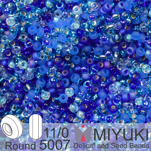Korálky Miyuki Round 11/0. Barva Blueberry Pie Mix 5007. Balení 5g.