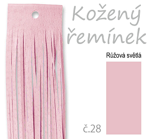 Kožený řemínek o délce 100 cm v barvě RŮŽOVÁ Světlá č.28.