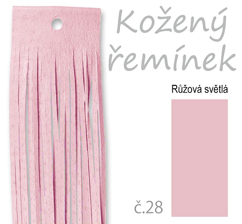 Kožený řemínek o délce 100 cm v barvě RŮŽOVÁ Světlá č.28.