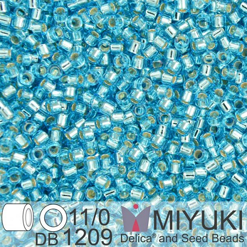 Korálky Miyuki Delica 11/0. Barva S/L Ocean Blue DB1209. Balení 5g