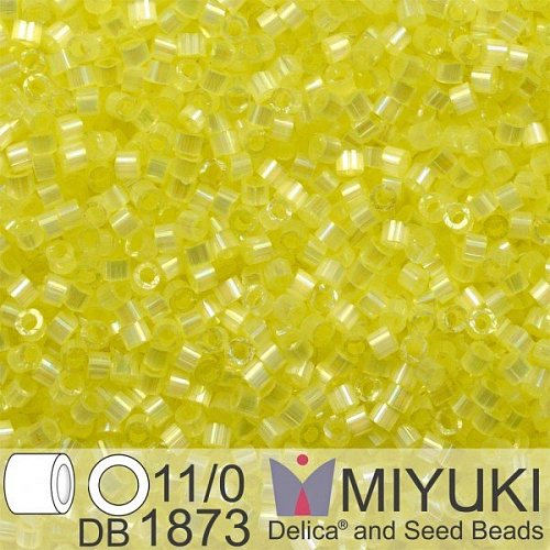 Korálky Miyuki Delica 11/0. Barva Silk Inside Dyed Citron AB  DB1873. Balení 5g.