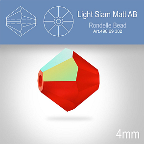 PRECIOSA Bicone MC BEAD (sluníčko) velikost 4mm. Barva LIGHT SIAM Aurore Boreale Matt. Balení 30ks .