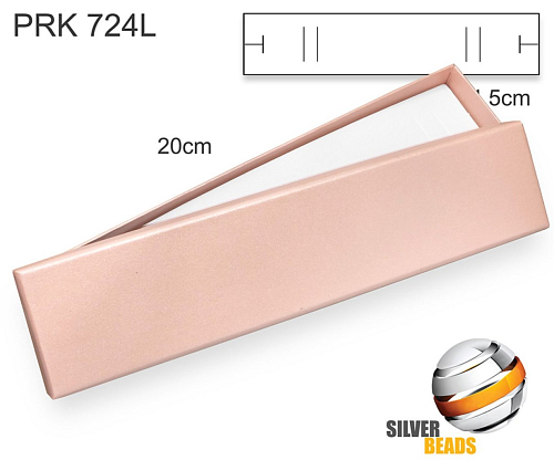 Krabička na šperky. Materiál papír . Ozn. PRK 724L. Velikost 20x4,5cm. Barva  sv. Růžová