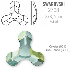 Swarovski 2708 Molecule FB Foiled velikost 8x8,7mm. Barva Crystal Blue Shade 