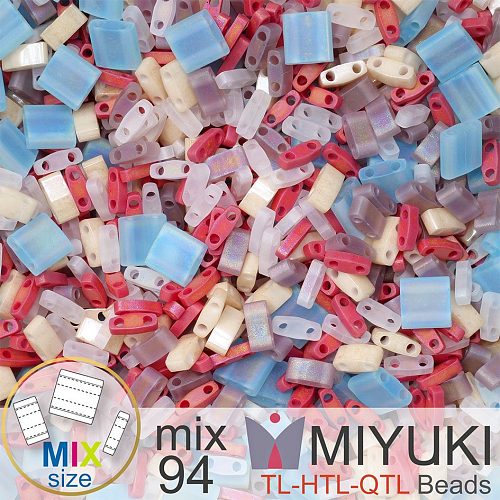 Korálky MIYUKI směs tvar TL-HTL-QTL BEADS . Barva MIX 94 Tutti Frutti. Balení 5g.