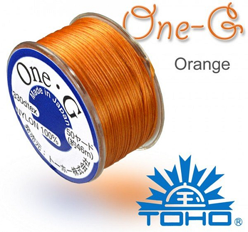 TOHO One-G nylonová nit. Barva Orange č.15. Balení 45m.