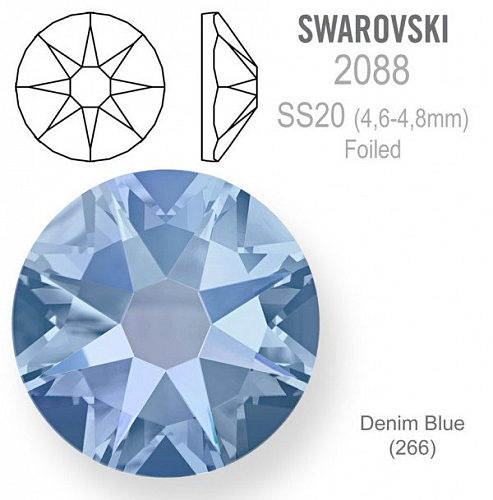 SWAROVSKI 2088 XIRIUS FOILED velikost SS20 barva Denim Blue 