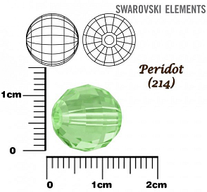 SWAROVSKI ELEMENTS Chessboard BEAD 5005 barva PERIDOT (214) velikost 12mm.