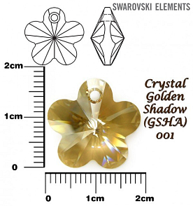SWAROVSKI Flower Pendant barva CRYSTAL GOLDEN SHADOW velikost 18mm.