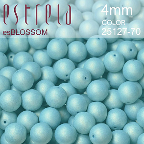 Korálky esBLOSSOM voskované tvar kulatý. Velikost 4mm. Barva 25127-70 (sv.modrá+listr). Balení 31ks na návleku. 
