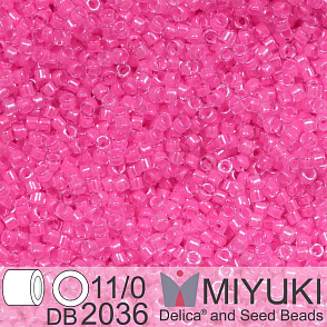 Korálky Miyuki Delica 11/0. Barva Luminous Cotton Candy DB2036. Balení 5g.