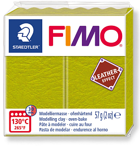 FIMO LEATHER efekt barva OLIVOVÁ ZELENÁ č.519 balení  57g