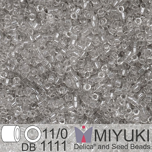 Korálky Miyuki Delica 11/0. Barva Tr Gray Mist DB1111. Balení 5g.
