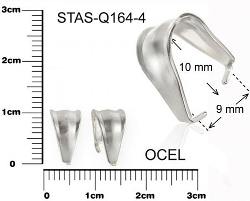 Šlupna CHIRURGICKÁ OCEL ozn.-STAS-Q164-4. velikost 10x6mm