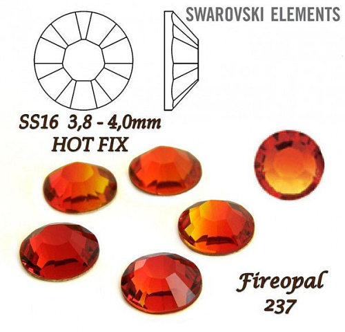 SWAROVSKI xirius rose HOT-FIX velikost SS16 barva FIREOPAL