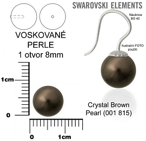 SWAROVSKI 5818 Voskované Perle 1otvor barva 815 CRYSTAL BROWN PEARL velikost  8mm.
