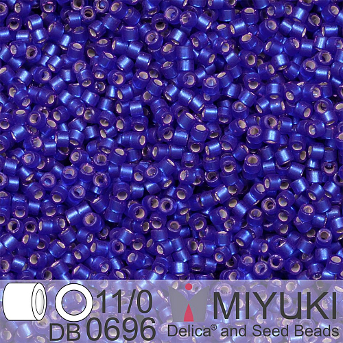 Korálky Miyuki Delica 11/0. Barva Dyed SF S/L Dk Blue Violet DB0696. Balení 5g.