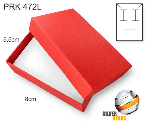 Krabička na šperky. Materiál papír +okrasná stužka. Ozn. PRK 472L. Barva ČERVENÁ 5x8 cm