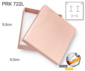 Krabička na šperky. Materiál papír . Ozn. PRK 722L. Velikost 9x9cm. Barva  sv. Růžová