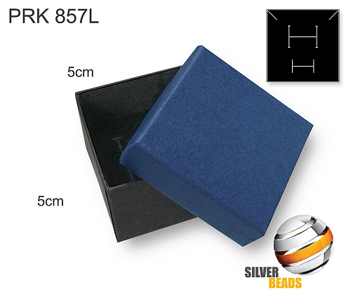 Krabička na šperky. Materiál papír . Ozn. PRK 857L. Velikost 5x5cm. Barva MODRO/Černá
