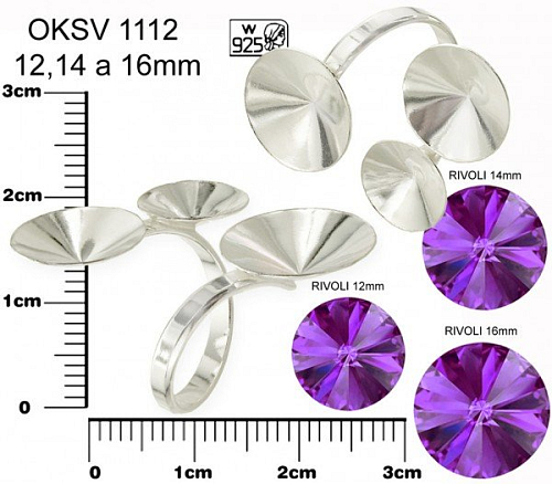 PRSTEN ozn. OKSV 1112 12,14 a 16mm. Prsten na rivolky 12mm, 14mm a 16mm. Materiál STŘÍBRO AG925.váha 3,47g. 