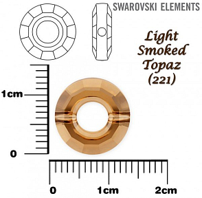 SWAROVSKI ELEMENTS RING BEAD 5139 barva LIGHT SMOKED TOPAZ (221) velikost 12,5mm.