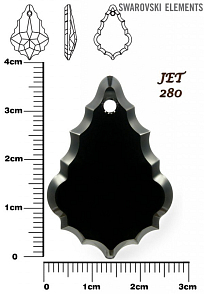SWAROVSKI 6091 Baroque Pendant barva JET velikost 38mm