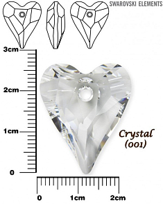 SWAROVSKI 6240 Wild Heart Pendant barva CRYSTAL velikost 27mm. 