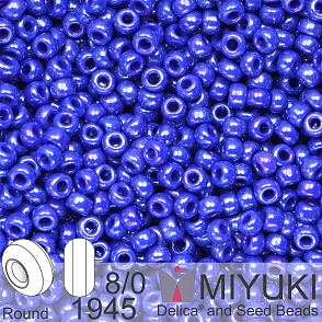 Korálky Miyuki Round 8/0. Barva 1945 Opaque Cobalt Luster. Balení 5g
