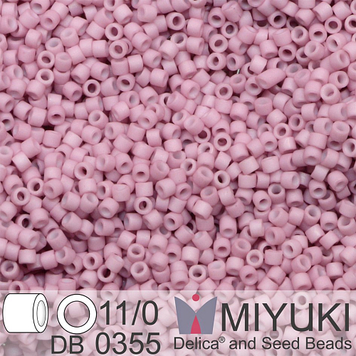 Korálky Miyuki Delica 11/0. Barva Matte Opaque Dusty DB0355. Balení 5g