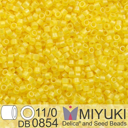 Korálky Miyuki Delica 11/0. Barva Matte Tr Yellow AB DB0854. Balení 5g