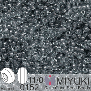 Korálky Miyuki Round 11/0. Barva 0152 Transparent Gray. Balení 5g.