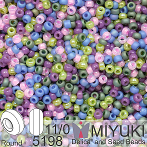 Korálky Miyuki Round 11/0. Barva Hortensia Mix 5198. Balení 5g.