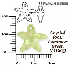 SWAROVSKI Starfish Pendant 6721 barva CRYSTAL LUMINOUS GREEN velikost 16mm.