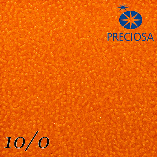 Korálky Preciosa Round 10/0. Barva 10365 Oranžová. Balení 25g