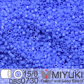Korálky Miyuki Delica 15/0. Barva DBS 0730 Opaque Periwinkle. Balení 2g.