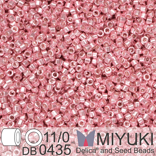 Korálky Miyuki Delica 11/0. Barva Galvanized Pink Blush  DB0435. Balení 5g