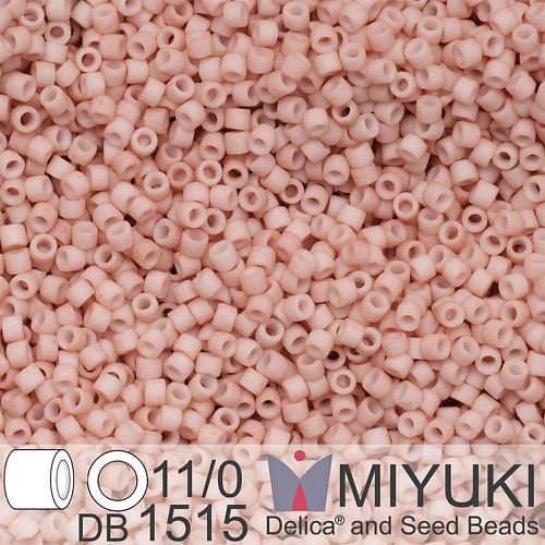 Korálky Miyuki Delica 11/0. Barva  Matte Opaque Pink Champagne DB1515. Balení 5g