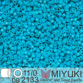 Korálky Miyuki Delica 11/0. Barva Duracoat Dyed Opaque Azure DB2133. Balení 5g
