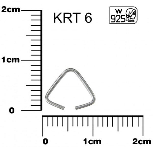 KOMPONENT trojúhelník ozn. KRT 6. Materiál STŘÍBRO AG925.váha 0,17g.