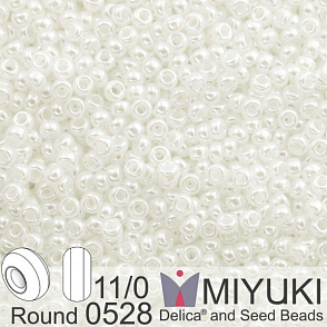Korálky Miyuki Round 11/0. Barva 0528 White Pearl Ceylon. Balení 5g. 