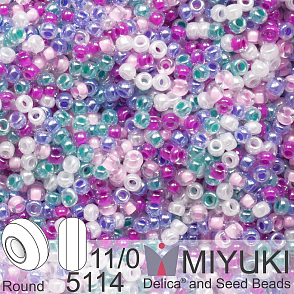 Korálky Miyuki Round 11/0. Barva Cupcake Icing Mix 5114. Balení 5g.