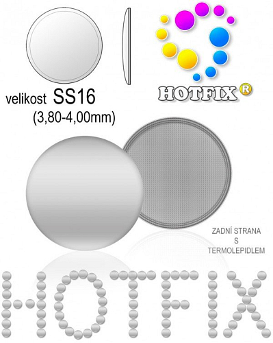 Kovové NAILHEAD HOTFIX nažehlovací polotovary. Velikost SS16 (3,80-4,00mm) Tl.0,6mm. Barva 001 STŘÍBRNÁ  (lesklá ocelová). Balení 60Ks.
