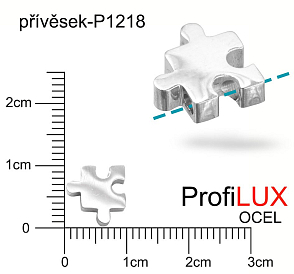 Přívěsek Ocel ozn-P1218 PUZZLE velikost 10x10mm. Řada přívěsků ProfiLUX