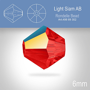 PRECIOSA Bicone MC BEAD (sluníčko) velikost 6mm. Barva LIGHT SIAM Aurore Boreale. Balení 18ks .
